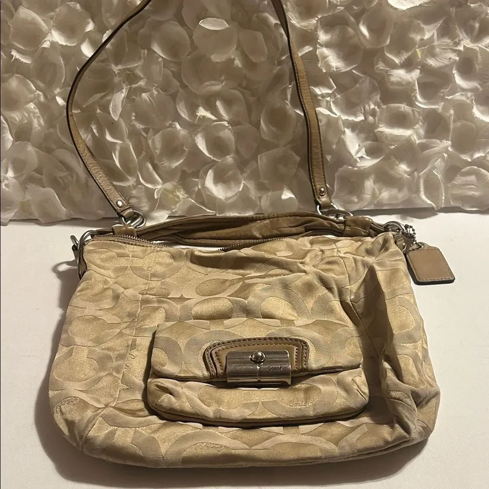 Coach Tan Signature Shoulder Bag